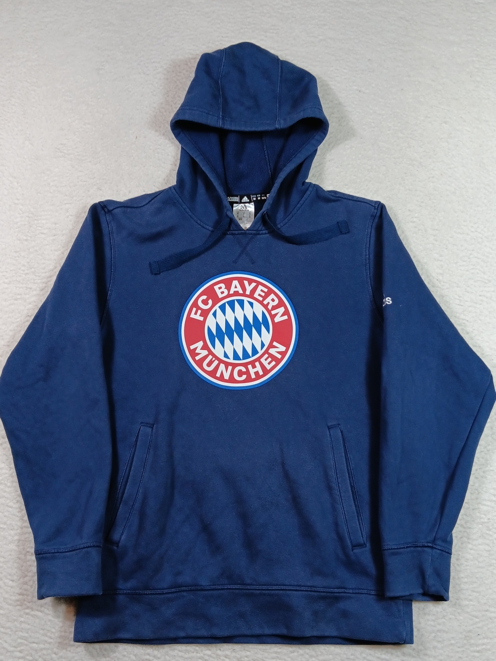 Adidas Hoodie Mens Medium Blue FC Bayern Munchen Warm-Up Pullover